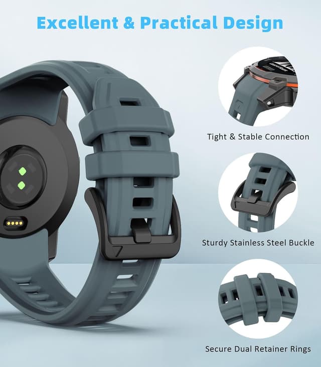 Detalle de MoKo Instinct 3 rubber sport strap 45mm