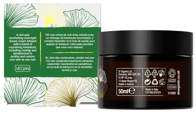 Detalle 2 de Dr.Organic Evoke Tranquility Crema noche 50 ml