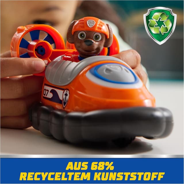 Detalle 2 de Paw Patrol Zuma Figur mit Luftkissen-Boot