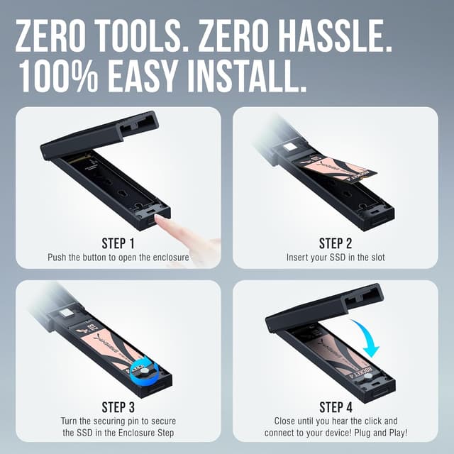 Thumbnail 3 de Sabrent EC-SNVE USB 3.2 M.2 NVMe/SATA SSD Enclosure