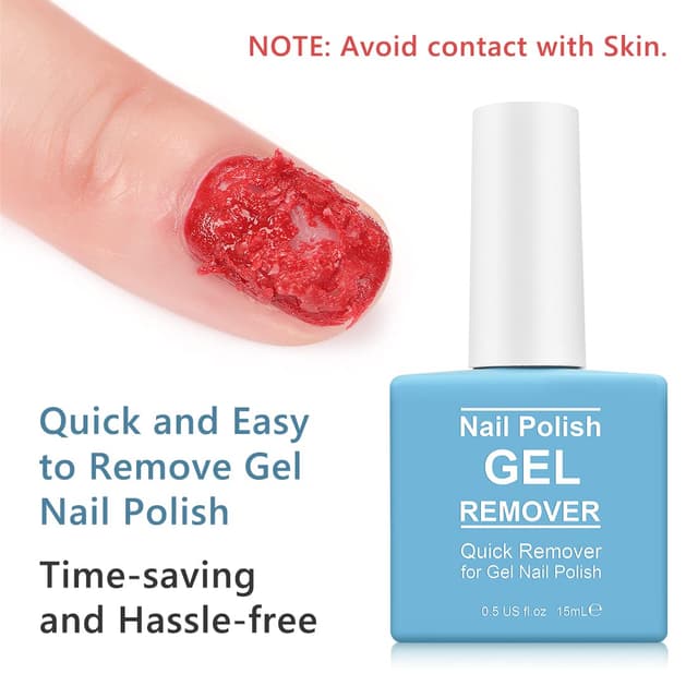Detalle de 2 Pack Gel Nail Polish Remover (Magic Gel Polish Soak-Off) with Cuticle Pusher and Nail Scraper