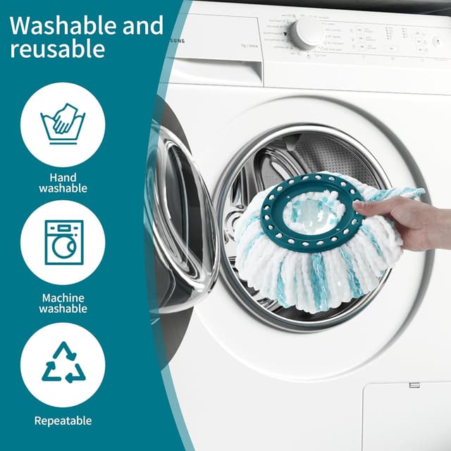 Detalle 2 de Set 6 testine ricambio Leifheit CLEAN Twist Disc Mop Ergo in microfibra