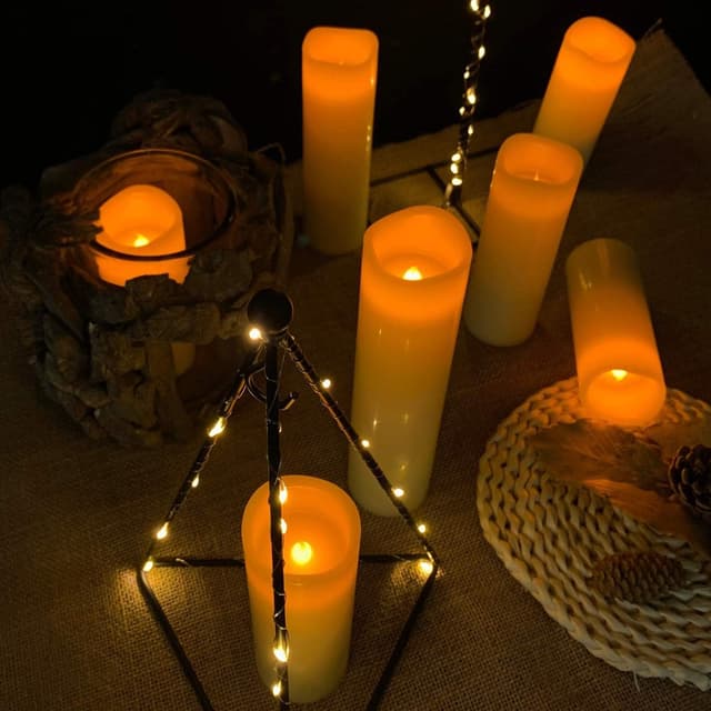 Detalle 2 de HANZIM LED Flameless Candles (Ivory) with 10-key remote and 24-hour timer