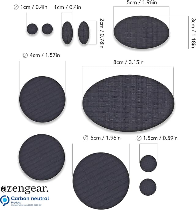 Detalle de aZengear toppe di riparazione autoadesive impermeabili (11 pezzi, grafite) per piumini, tute da sci e scarpe