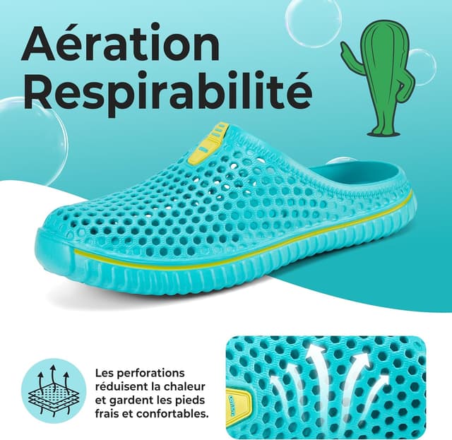 Detalle de SAGUARO chaussons de jardin homme/femme anti-dérapants avec trous de drainage (tailles 36-45 EU)