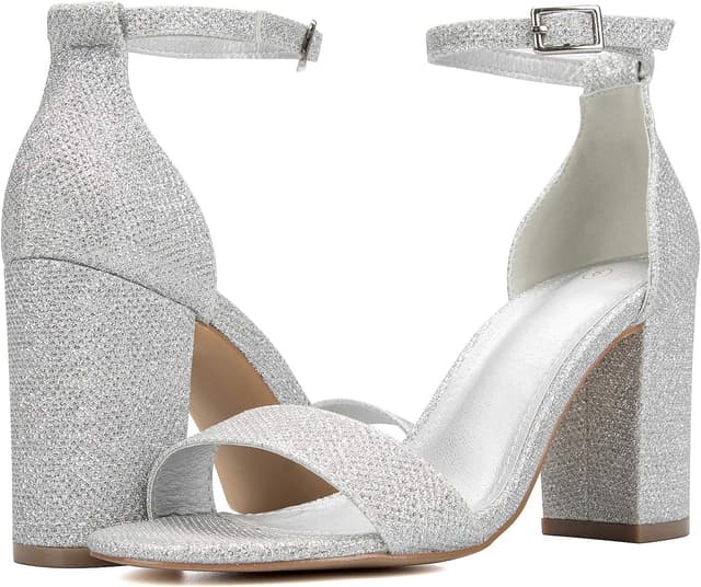 Detalle de COASIS Women’s Chunky Block Heels Open Toe Ankle Strap 3.5-Inch Heeled Sandals