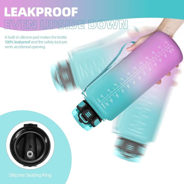 Detalle 2 de Motswedi borraccia 1500 ml motivazionale senza BPA con cannuccia