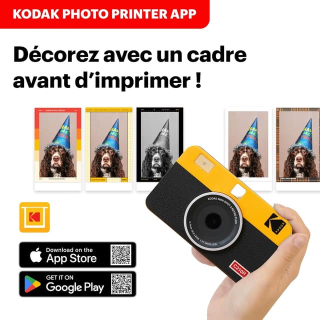 Detalle de KODAK Mini Shot 2 Retro : appareil photo instantané numérique 2-en-1 avec imprimante Bluetooth
