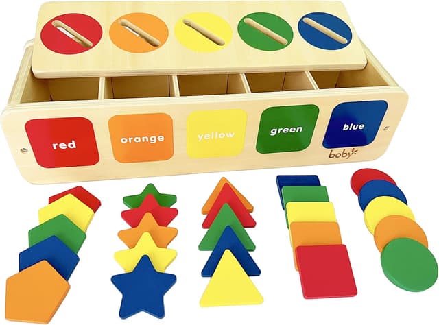 Detalle de Dailyfunn Montessori Toys Color & Shape Sorting Box for Toddlers 🎲
