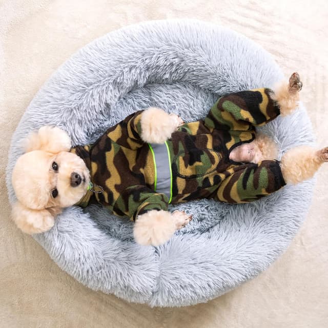 Detalle de BT Bear warm dog fleece winter coat/jumpsuit for small dogs (Size S, camouflage)