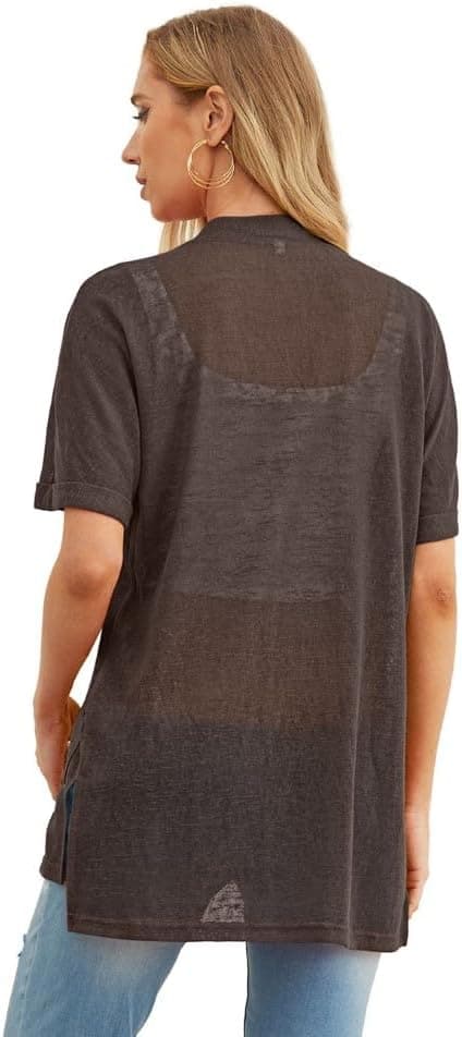 Detalle 2 de PrinStory Women’s Lightweight Open-Front Cardigan with V-Neck and Pockets (Long Sleeve)