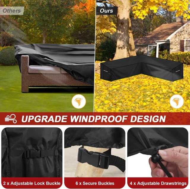 Thumbnail 2 de LAMUNI Housse Canapé d'Angle 295x295 cm