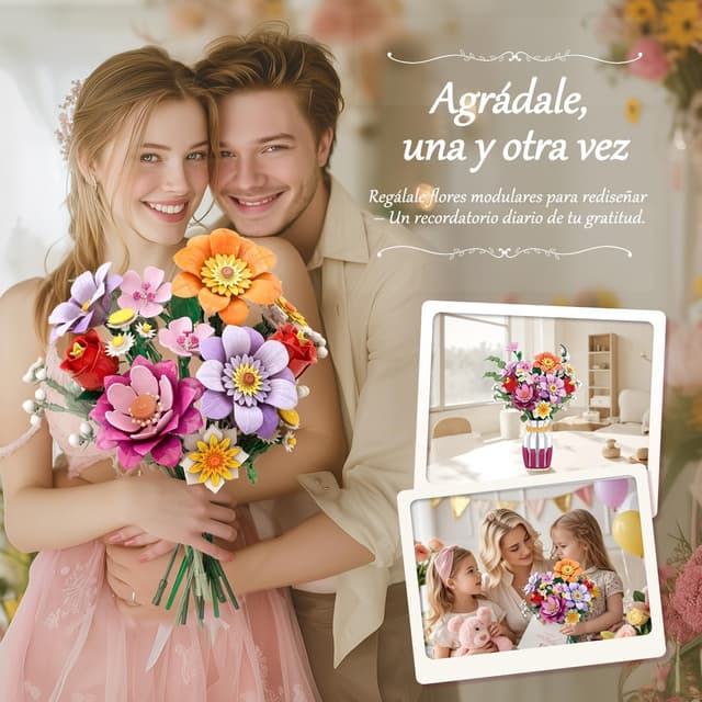 Thumbnail 5 de Set de Construcción de Ramo de Flores 1278 piezas