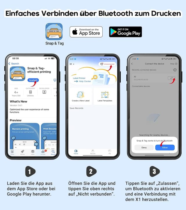 Thumbnail 4 de ORGBRO X1 Etikettendrucker 2000 mAh