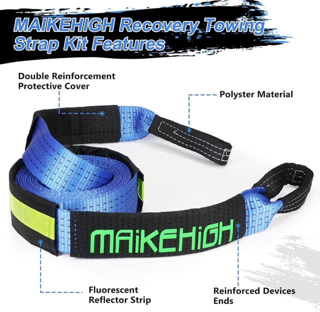 Thumbnail 4 de MAIKEHIGH 10 Ton Tow Rope 5 m with Shackles