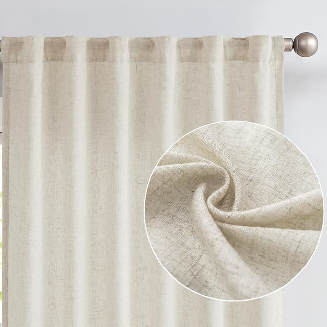 Detalle 2 de Vangao Rideau en lin translucide 65x75cm