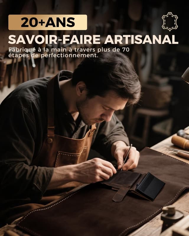 Detalle de LORZOR Portefeuille homme XXL avec porte-monnaie et porte-cartes RFID