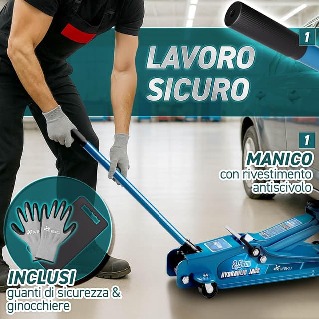 Thumbnail 3 de TRESKO Cric idraulico 2,5T altezza 85–385 mm per auto 🛠