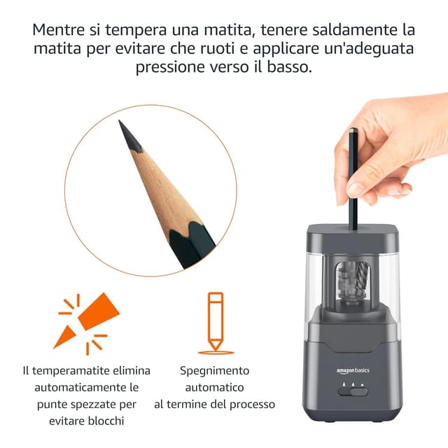 Detalle 2 de Amazon Basics Temperamatite elettrico portatile 7,1×7,1×13,46 cm ✏