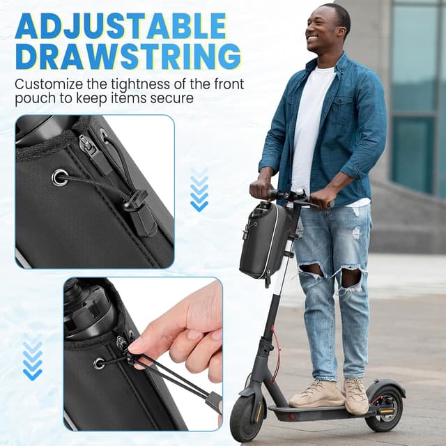 Detalle de GXCROR Electric Scooter Bag (2L) Waterproof Front Hanging Storage for Handlebar