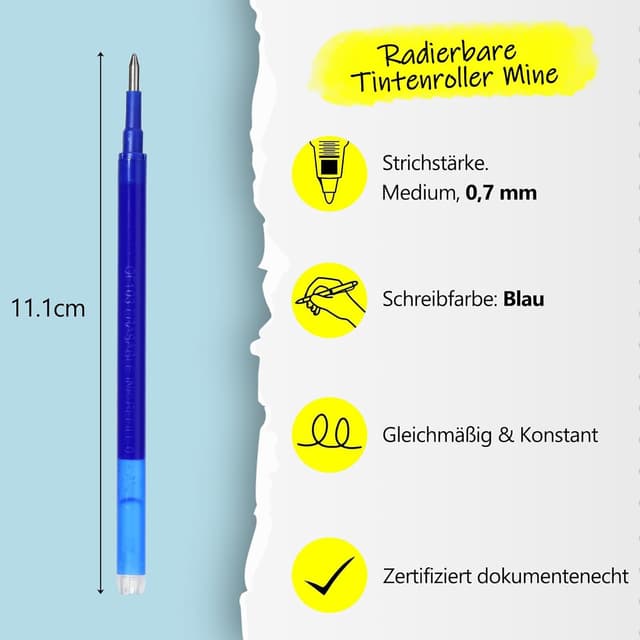 Detalle 2 de Donluhu 0,7 mm radierbare Ersatzminen 400m Blau