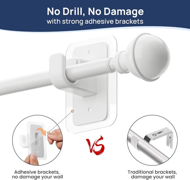 Detalle 2 de ENJOYBASICS No Drill Curtain Rods