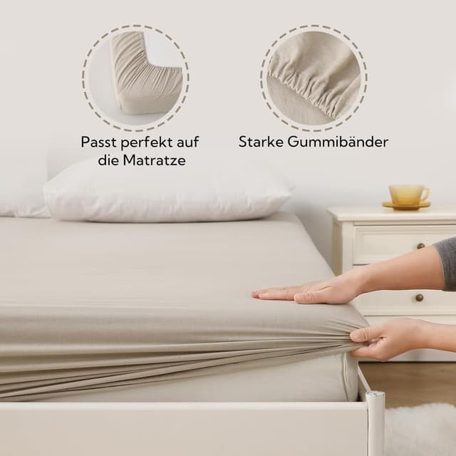 Thumbnail 4 de SOULFUL Spannbettlaken 140x200 cm Baumwolle