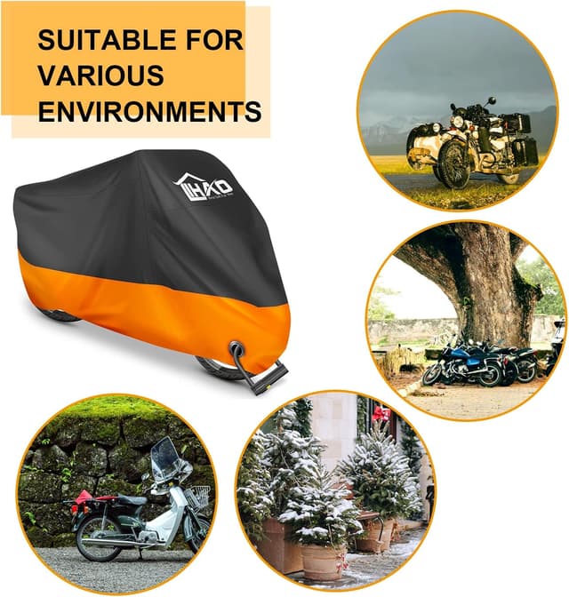 Detalle de LIHAO Motorrad-Abdeckplane Outdoor 245x105x125 cm wasserdicht mit Aufbewahrungstasche