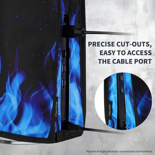 Thumbnail 6 de PlayVital Vertical Dust Cover for PS5 Slim ⌁ Blue Flame