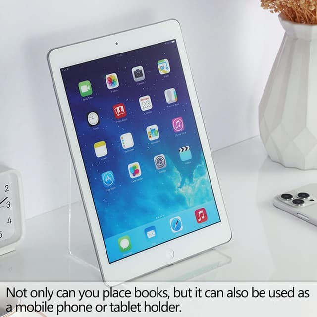 Thumbnail 5 de Clear Acrylic Bookends (2 Pack) – L-Shape Plastic Bookracks for Shelves, Desk & Home