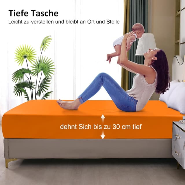 Detalle de ohano wasserdichter Matratzenschoner 160x200 cm (Spannbettlaken) – atmungsaktiv, TPU-beschichtet, Inkontinenzauflage