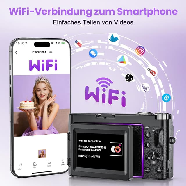 Detalle 2 de 4K 64MP Digitalkamera für Vlogging