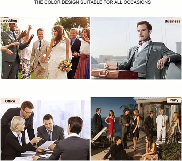 Thumbnail 6 de Furuyal Men’s 3-Piece Slim Fit Suit Set (Two-Button Blazer + Vest + Pants) — Wedding, Business & Formal Wear