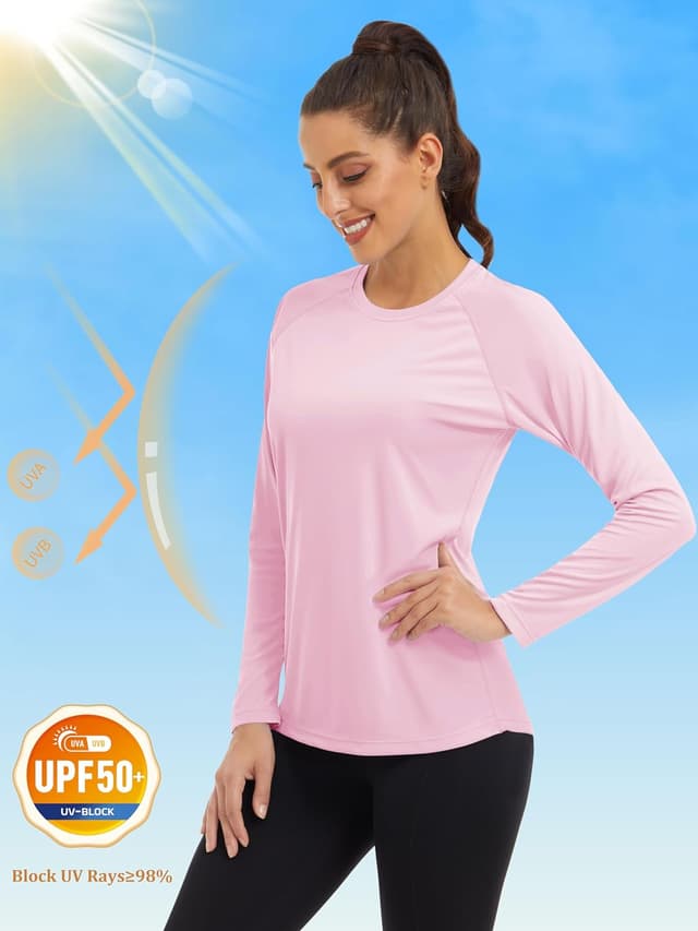 Detalle de MAGCOMSEN Women’s Long Sleeve UPF 50+ Sun Protection Shirt for Hiking, Fishing, Workouts