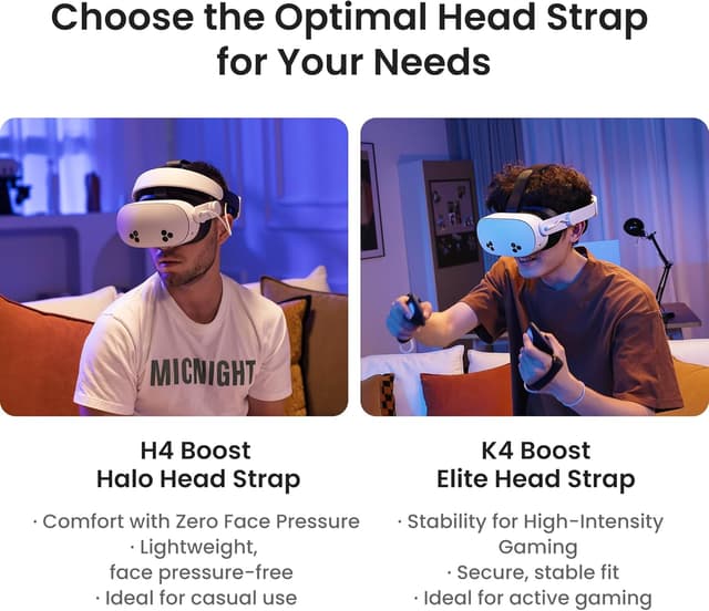 Detalle 2 de KIWI design H4 Boost Battery Halo Head Strap for Meta Quest 3/3S (DualFast Charging)