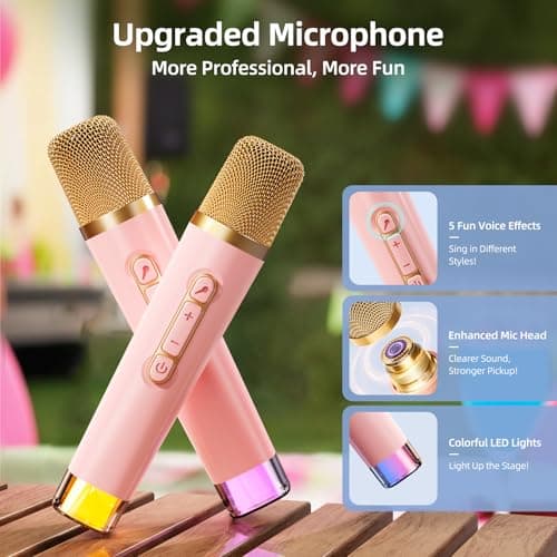 Thumbnail 7 de Kinglucky Karaoke Machine with 2 Light-Up Mics 🎤