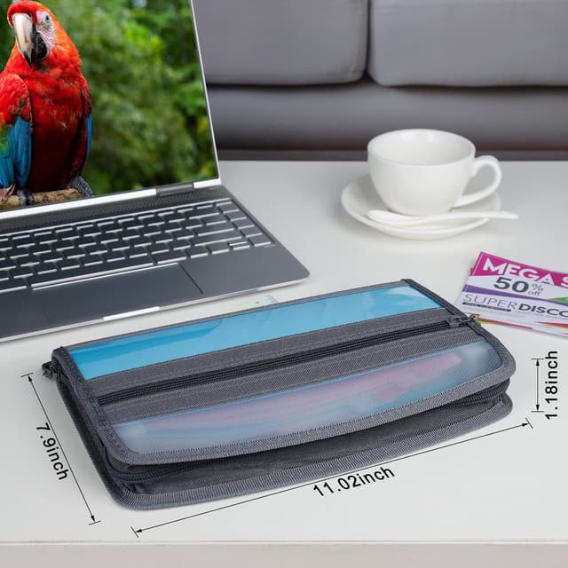 Thumbnail 6 de NAFY Small Accordion File Organizer (A5) with Zipper – 13-Pocket Coupon & Receipt Holder in Blue