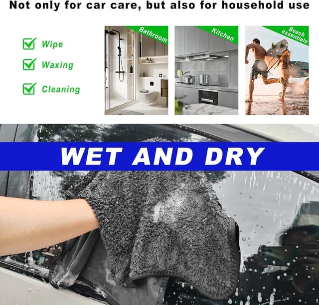 Detalle 2 de Generisch Ultra-Wipes Trockentuch „Water Jake Wundertuch“ – Mikrofaser-Handtuch für Duschkabine, Auto & Camping (2er)