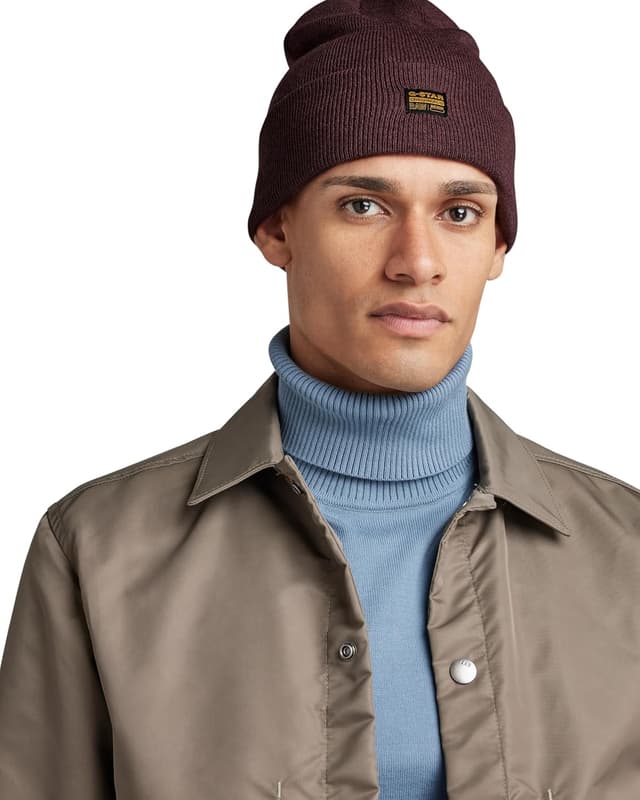 Detalle de G-STAR Herren Effo Long Beanie – langes Strickmützchen mit G-Star-Logo