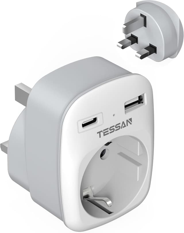 Detalle de TESSAN Adaptador Enchufe UK 3 en 1