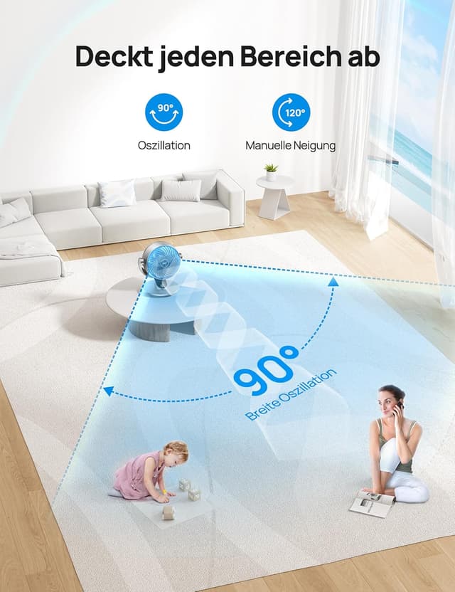 Detalle de Dreo 28dB Leiser Smart Tischventilator für Schlafzimmer & Büro (Lynx S)