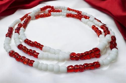 Detalle 2 de Collar de Shangó (Chango) artesanal yoruba para santería y uso ritual