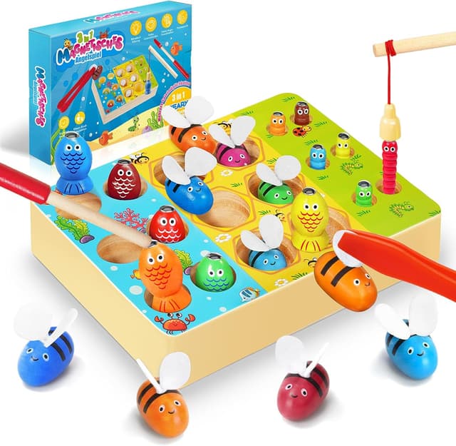 Imagen de WEARXI Montessori Spielzeug ab 2 Jahre 3er Magnet- und Angelspiel en OfertitasTOP