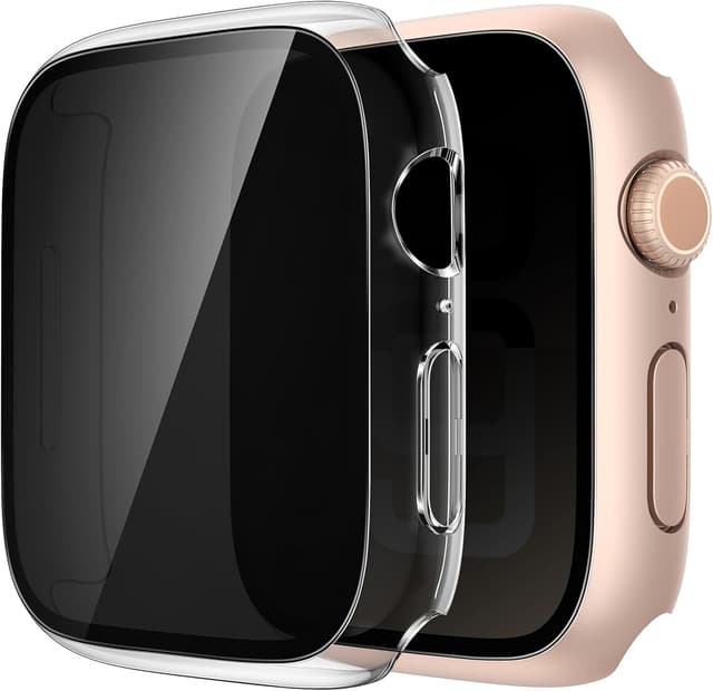 Thumbnail 6 de Misxi 2-Pack All-Around Protective Privacy PC Case for Apple Watch Series 11 & Series 10 (42mm) with Anti-Spy Tempered Glass (Black)