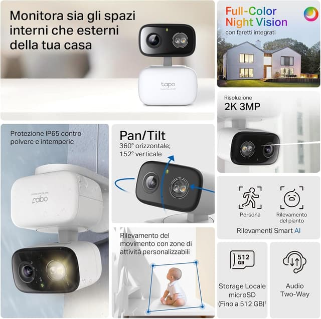 Detalle 2 de TP-Link Tapo C216 Telecamera Wi‑Fi 3MP 2K per esterni