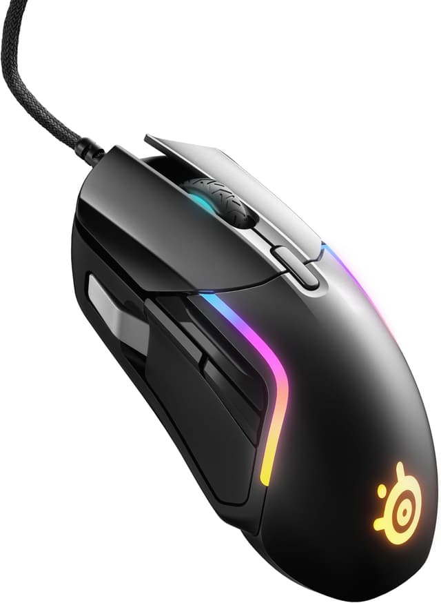Detalle de SteelSeries Rival 5 Gaming Mouse with PrismSync RGB and 9 Programmable Buttons (18,000 CPI) – Black