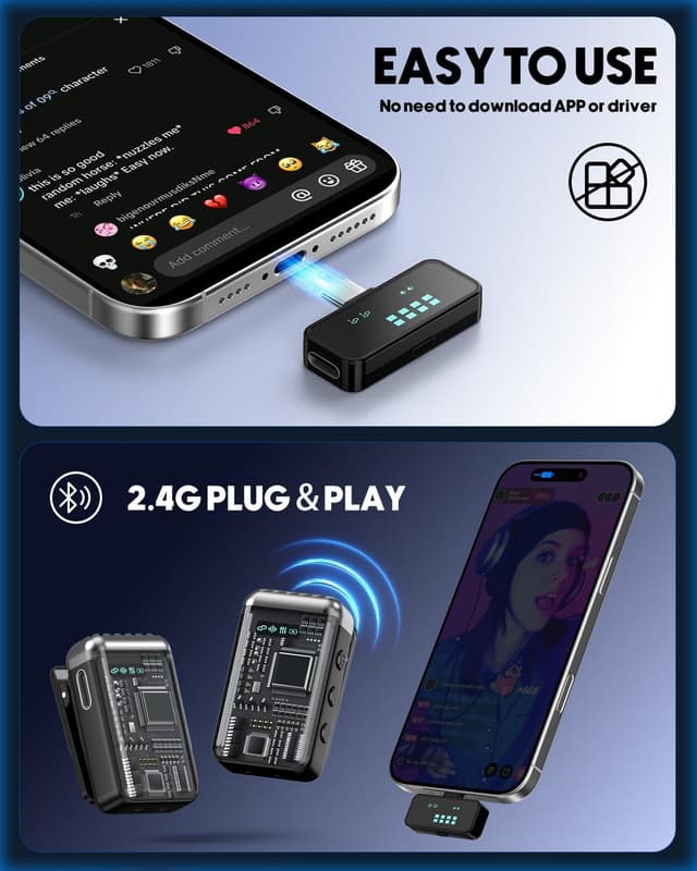 Thumbnail 3 de Micrófono Lavalier inalámbrico para iPhone y Android 🎤