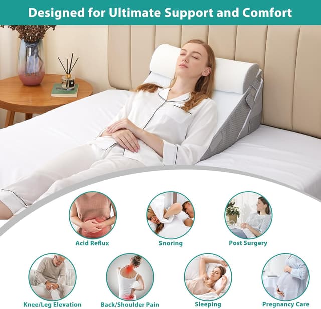 Thumbnail 5 de Bedluxe Wedge Pillow Headboard 3-piece wedge