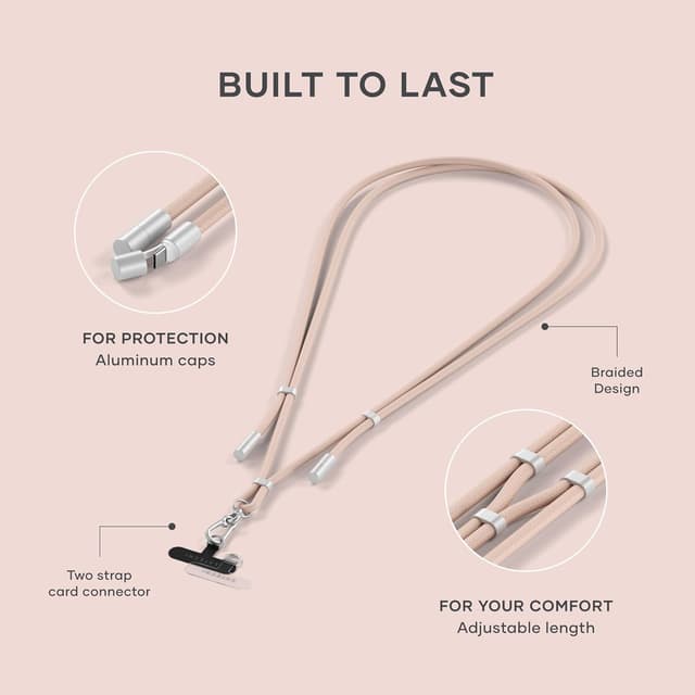 Detalle de Satechi OntheGo USB-C Lanyard Cable (60W Fast Charging, 480Mbps, Desert Rose)