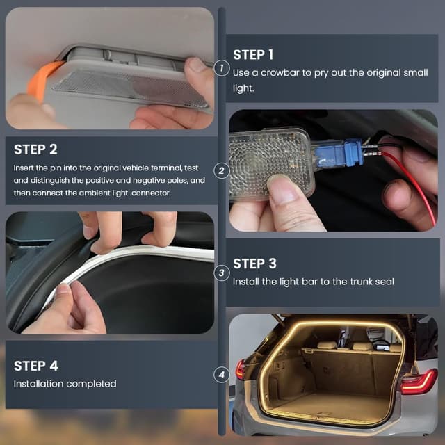 Detalle de Vsshe car LED strip light for trunk (4m) with automatic sensing, warm light